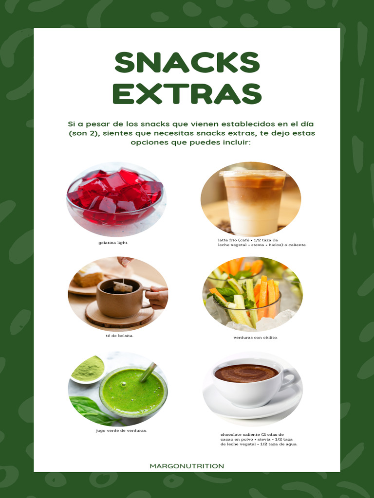 Opciones de Snacks Extras Saludables | PDF