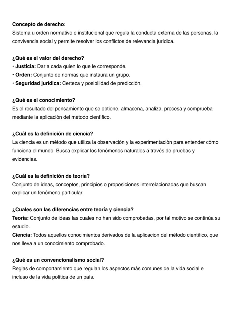 Conceptos Clave del Derecho y la Ciencia | PDF | Justicia | Crimen y ...