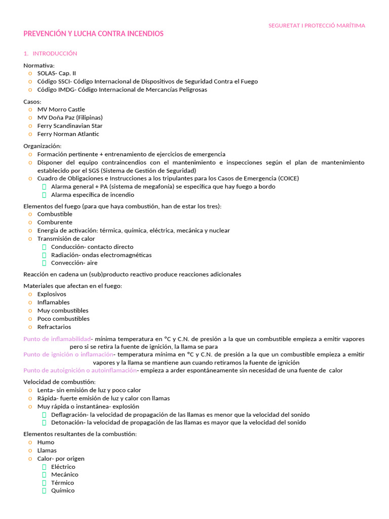 Seguridad y Prevención de Incendios Marítimos | PDF | Combustión ...