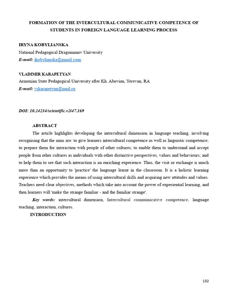 document (1) | PDF | Cross Cultural Communication | Language Education