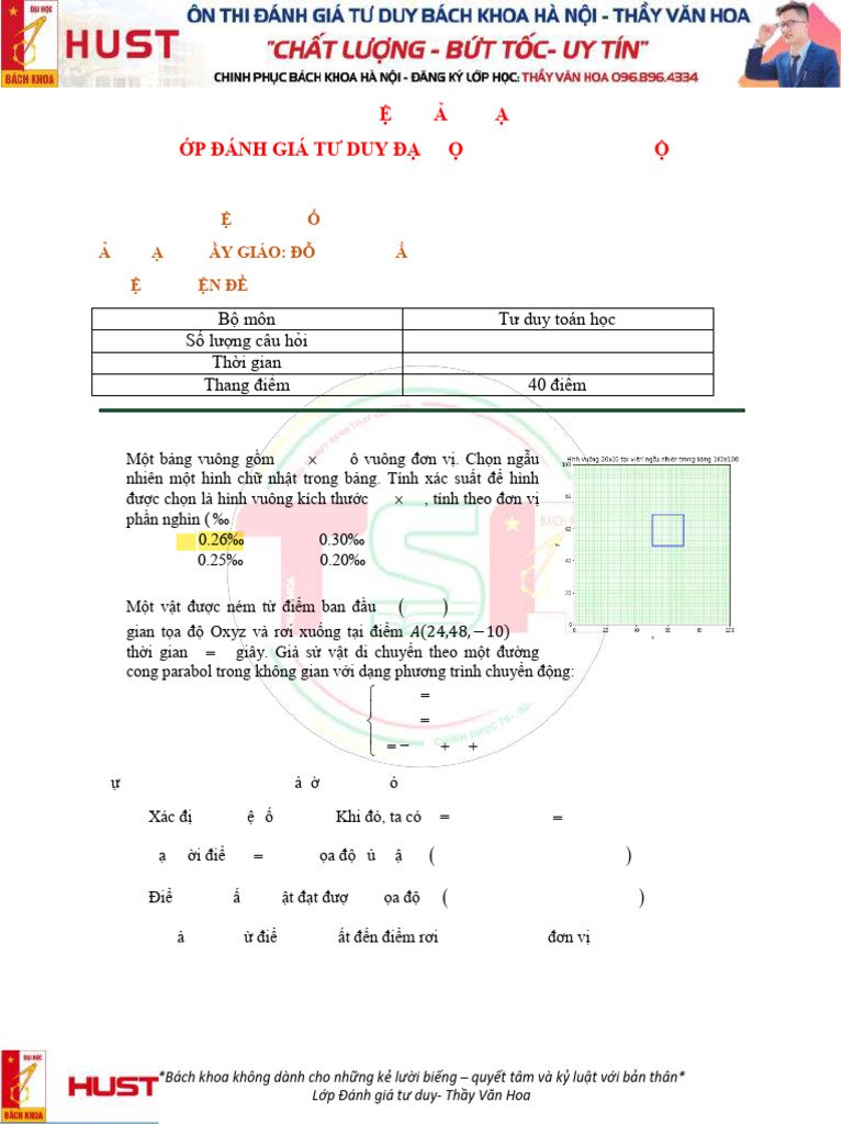 LUYỆN ĐỀ 01 - TSA 2025 - TOÁN | PDF