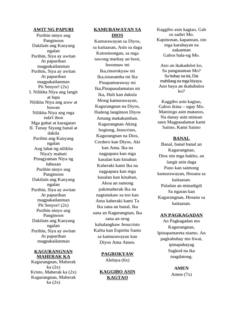 Liturgical Songs | PDF