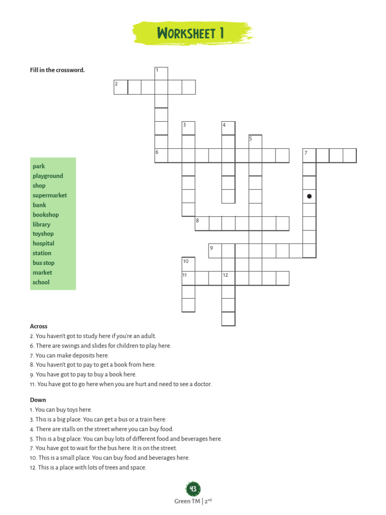 Crossword and Dialogue Worksheets | PDF