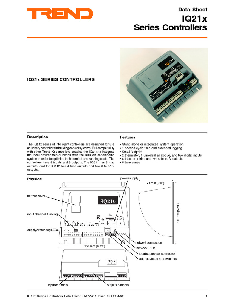 IQ21x Series Controllers Overview | PDF | Computer Network | Input/Output