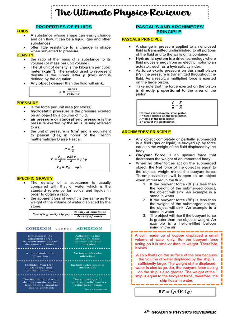 4th-Grading-ULTIMATE-REVIEWER-PHYSICS | PDF | Thermal Expansion | Calorie