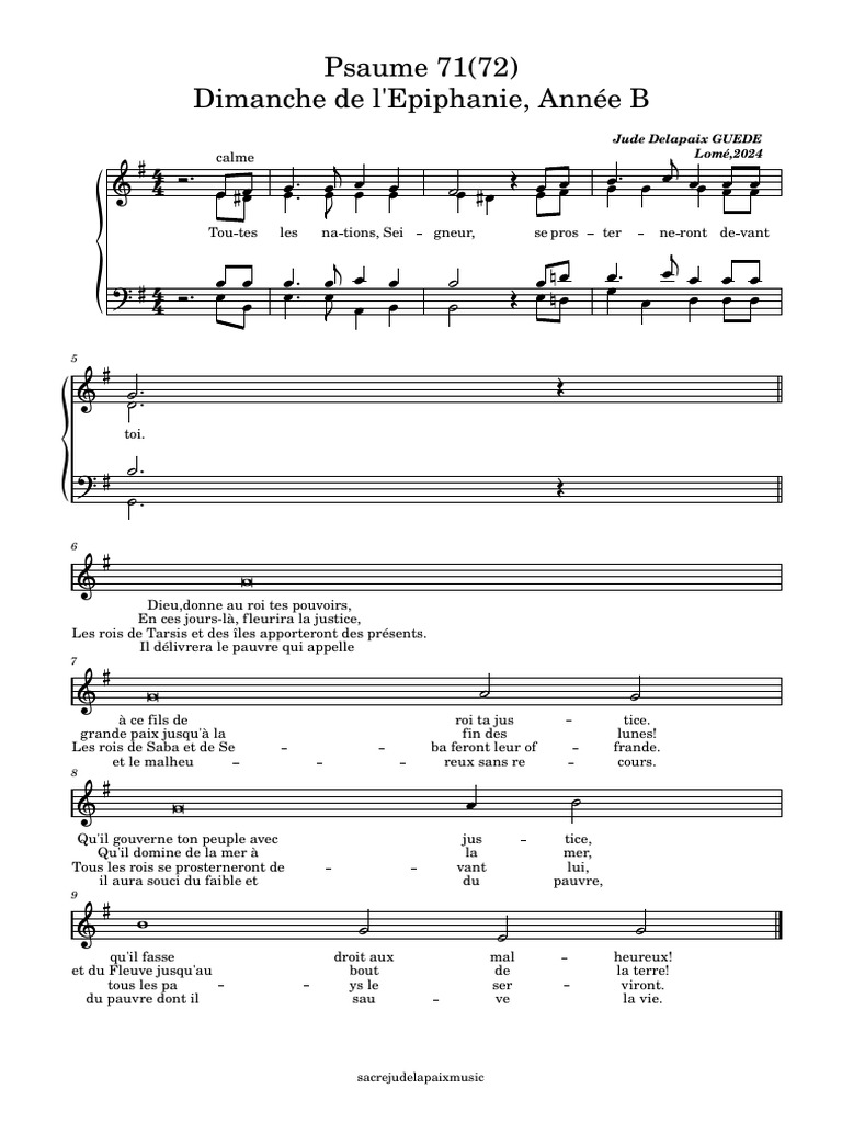 Psaume 71 : Épiphanie Année B | PDF