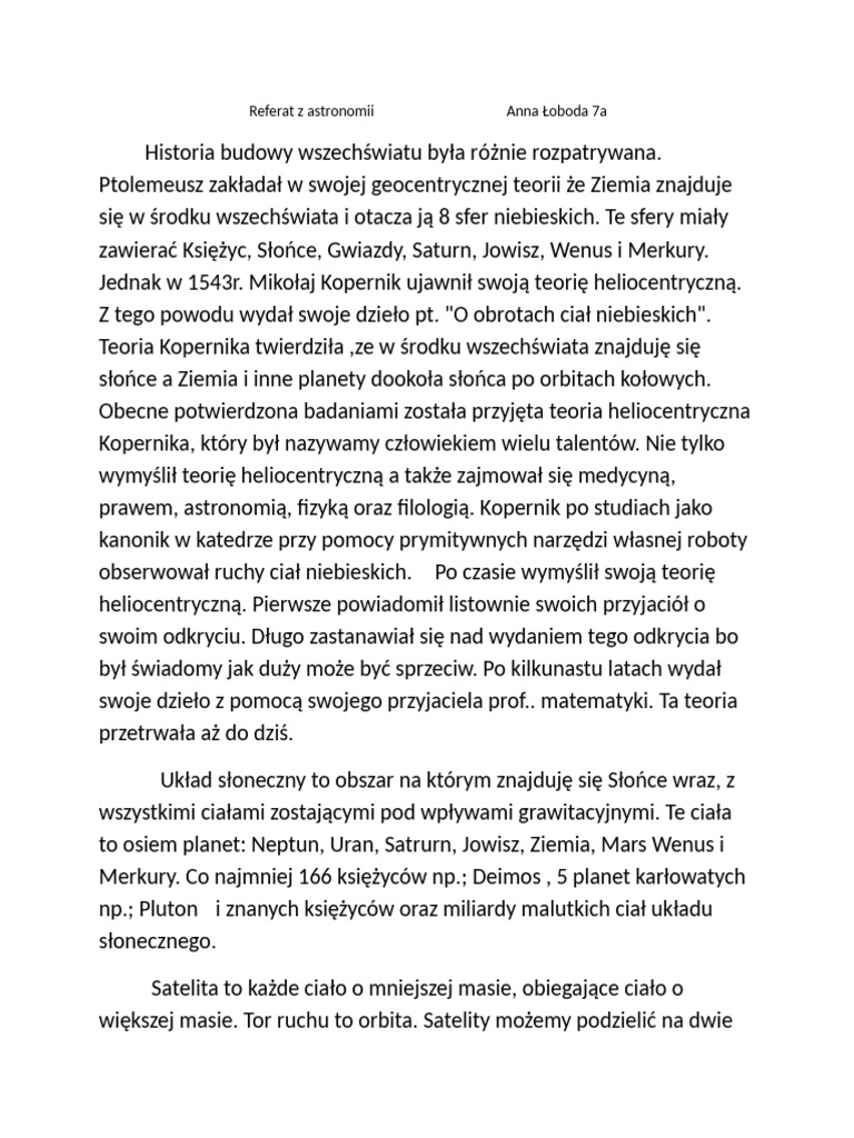 Referat z Fizyki. | PDF