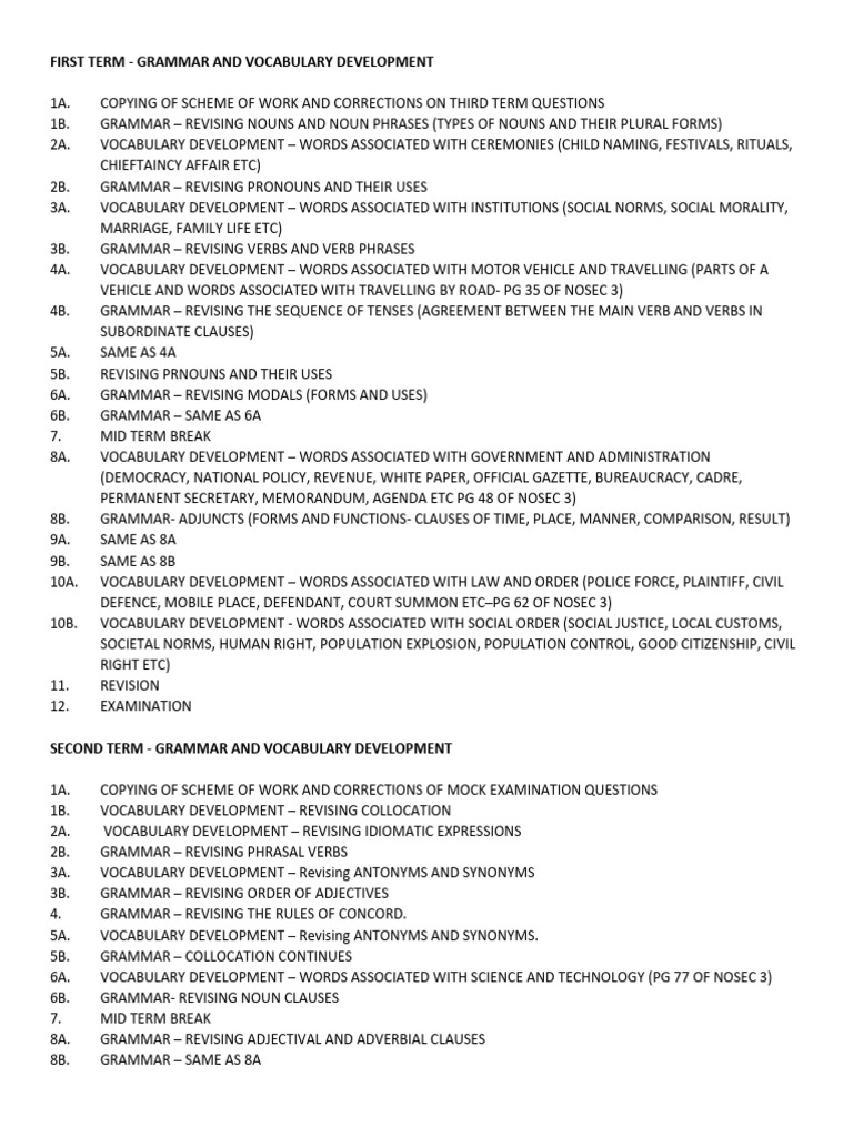 Grammar and Vocabulary Development Guide | PDF | Adjective | Verb