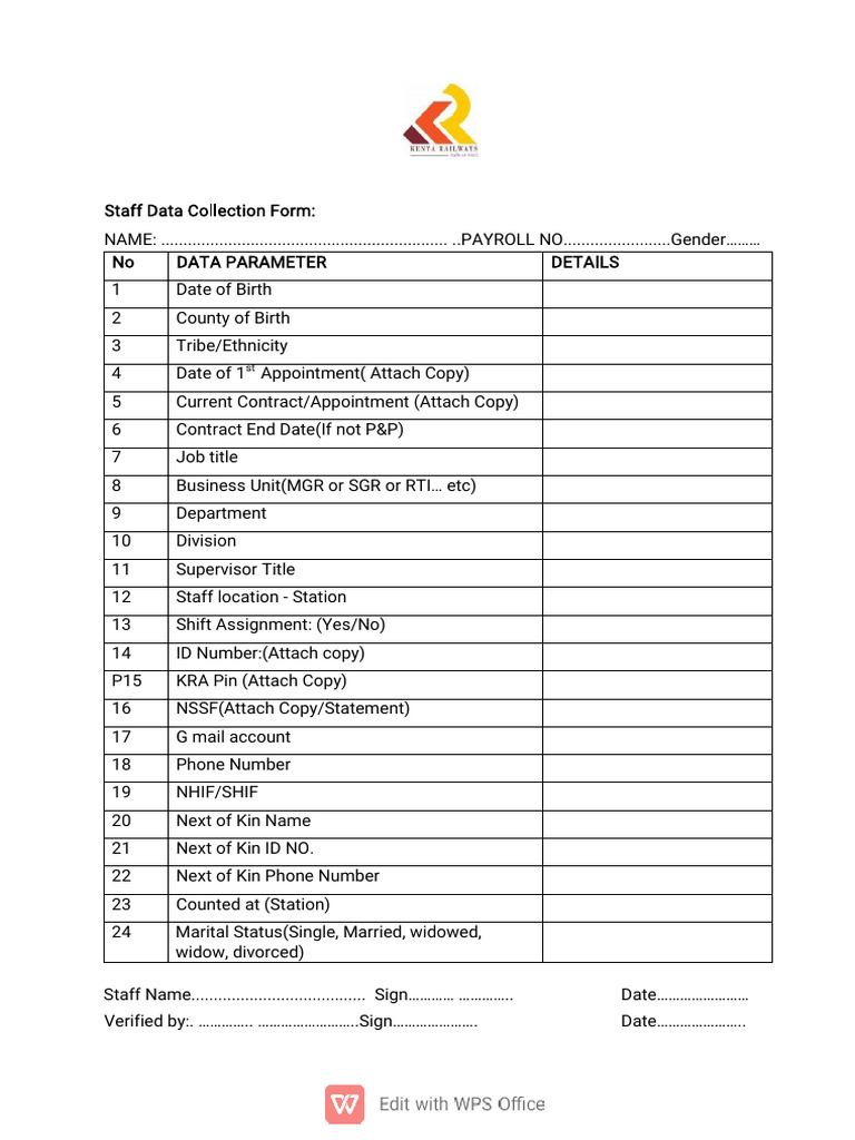 Staff Audit and Data Cleanup Form | PDF