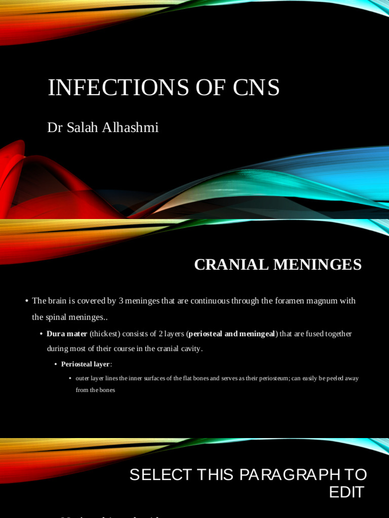 Infections of CNS | PDF | Cerebrospinal Fluid | Meningitis