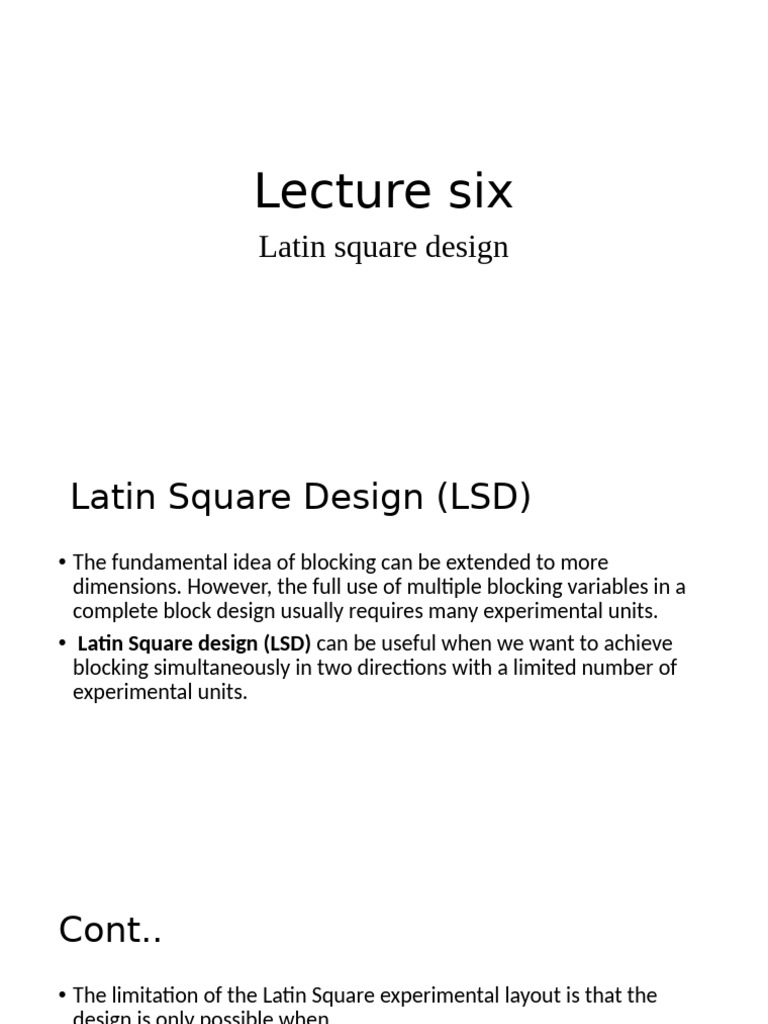 Overview of Latin Square Design | PDF | Applied Mathematics | Statistics