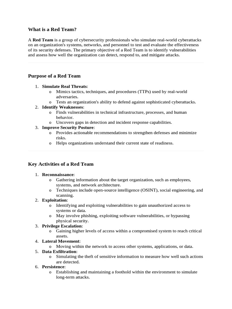 Understanding Red Team Operations | PDF
