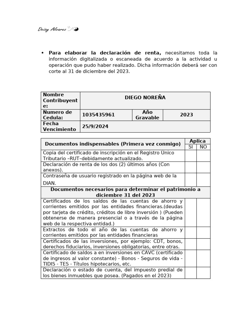 Documentos para Declaración de Renta 2023 | PDF | Pensión | Bancos