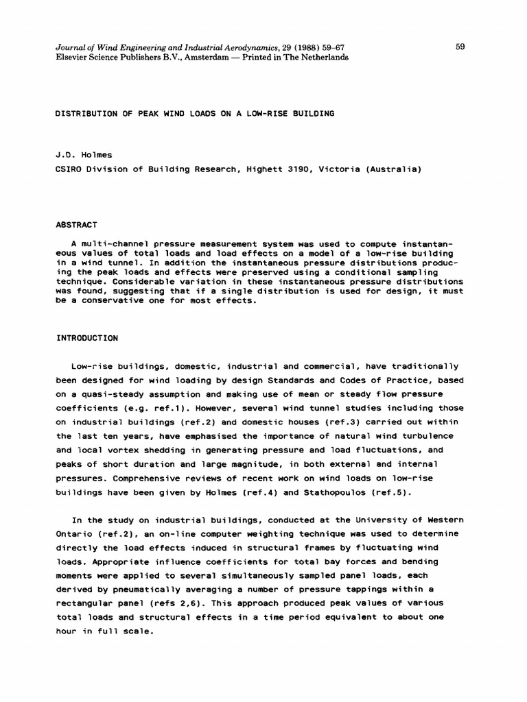 Peak Wind Loads on Low-Rise Buildings | PDF | Applied And ...