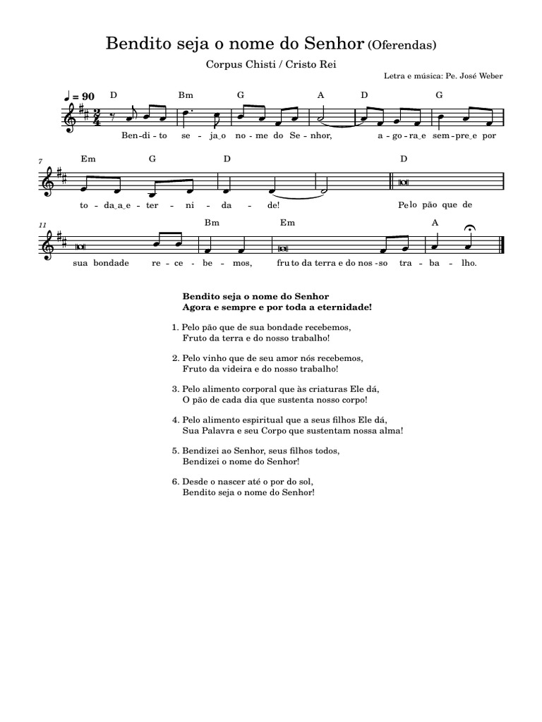 Bendito Seja o Nome do Senhor | PDF