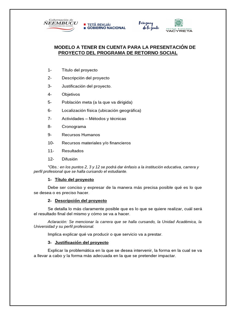 Modelo de Proyecto. | PDF | Gestión de recursos humanos