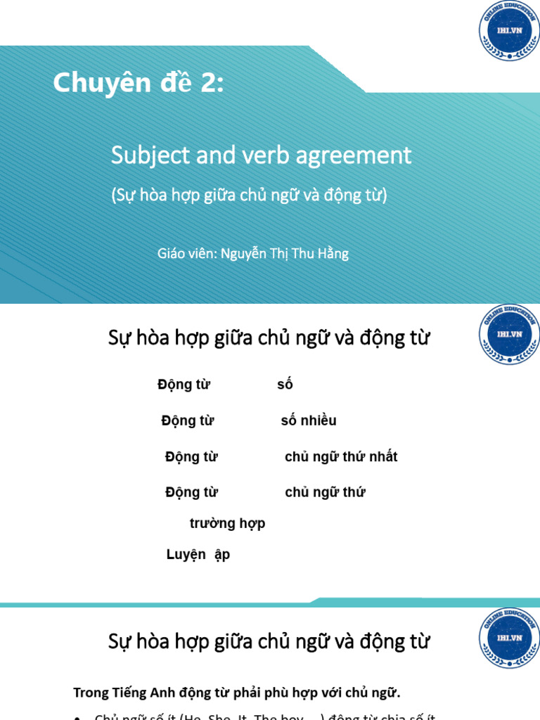 Chuyên Đề 2 - Subject and Verb Agreement | PDF