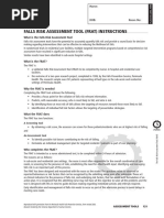 FRAT Falls Risk Assessment Tool Guide PDF Risk Clinical Medicine