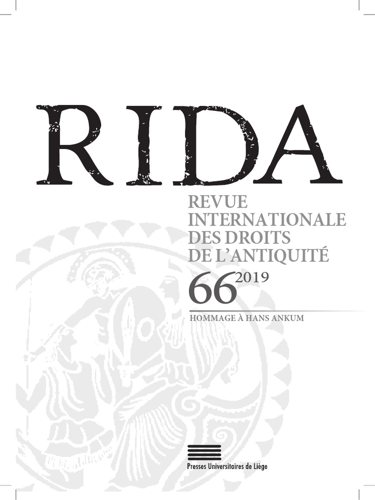Hommage à Hans Ankum dans la RIDA 66 | PDF | Écosse | Droit romain