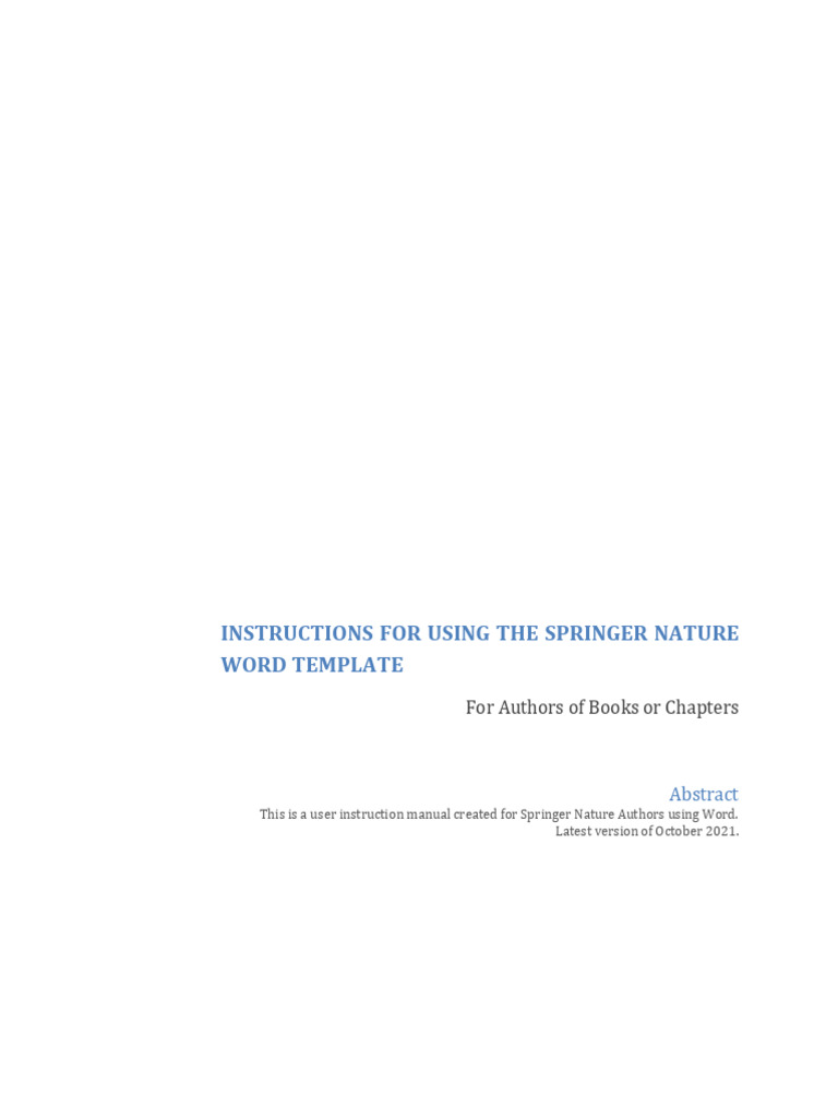 Springer Nature Word Template Guide | PDF | Paragraph | Page Layout