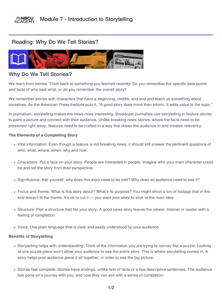 The Power of Storytelling in Journalism | PDF | Storytelling | News