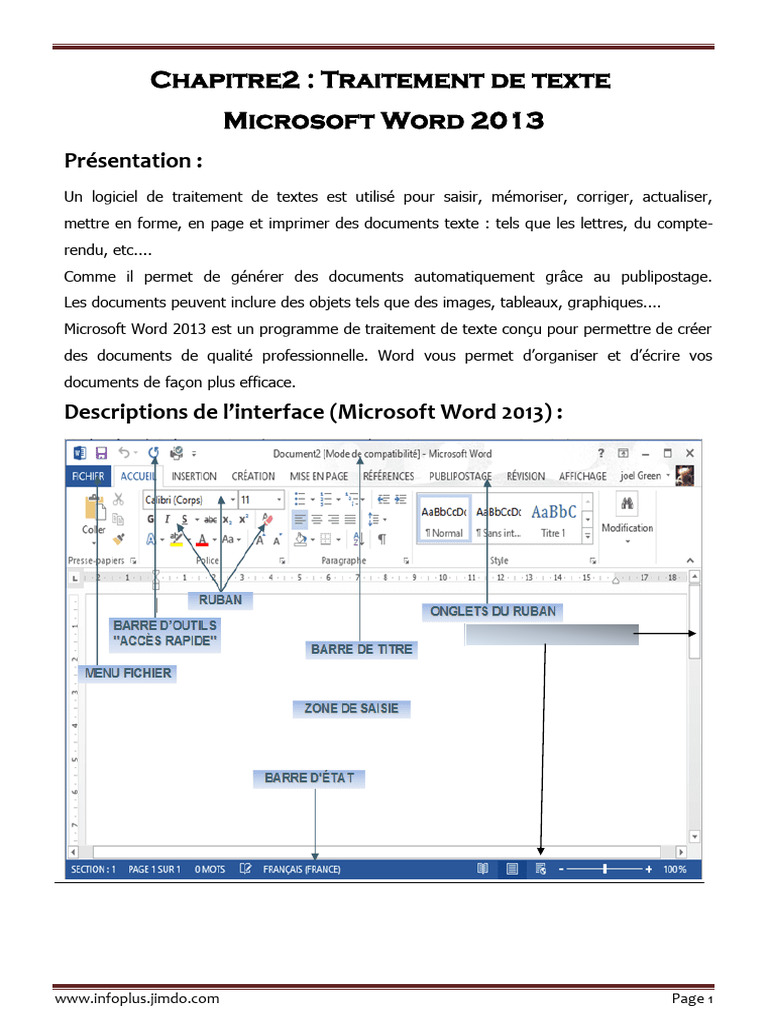 Guide de Microsoft Word 2013 | PDF | Microsoft Word | Mise en page