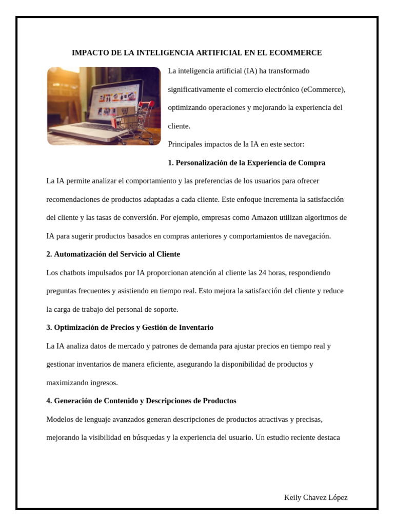 IA y su Impacto en el Ecommerce | PDF | Inteligencia artificial ...