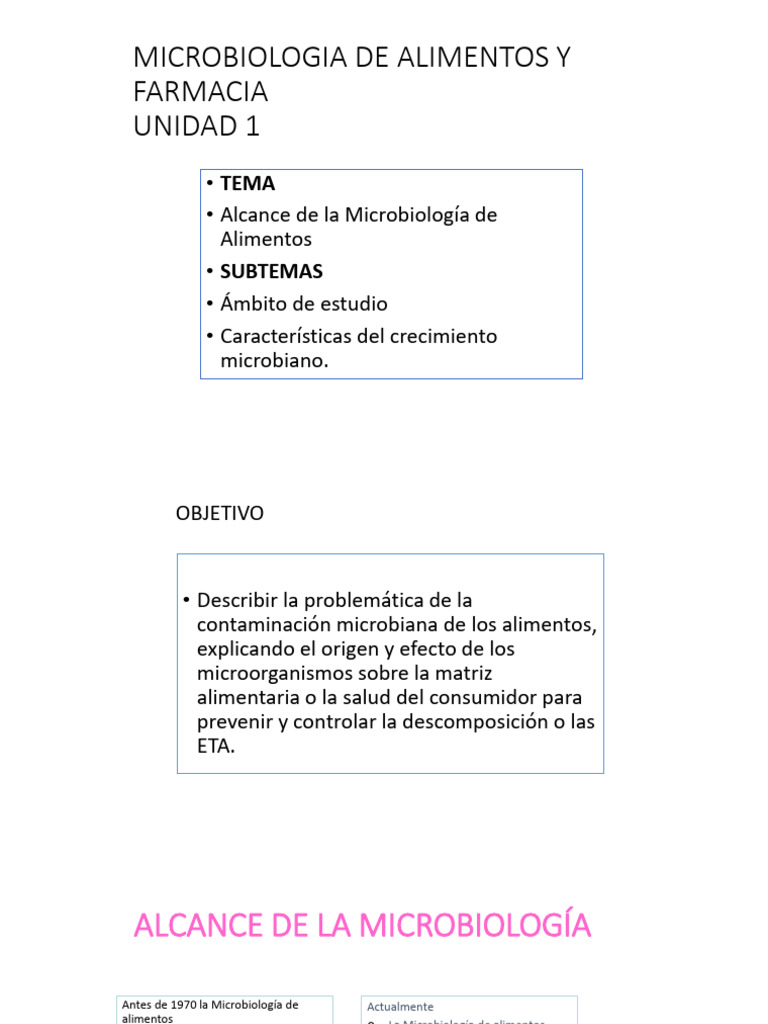 Alcance de La Microbiología de Alimentos | PDF | Alimentos | Microbiología