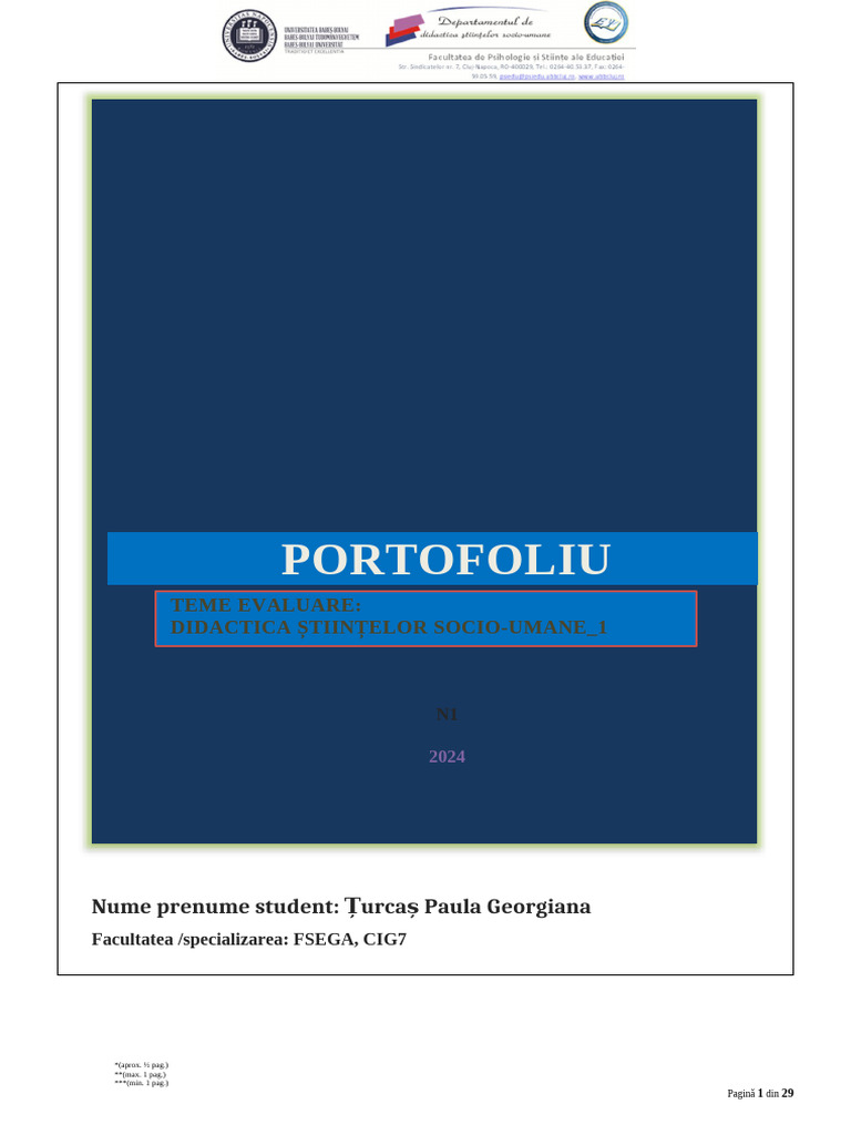 Template - Portofoliu - de - Lucru DPPD | PDF