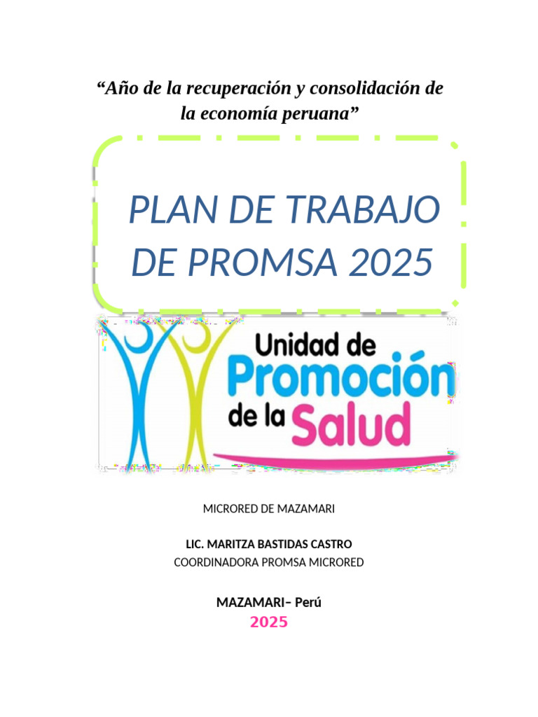 Plan de Promoción de Salud 2025 | PDF | Comunidad | El embarazo