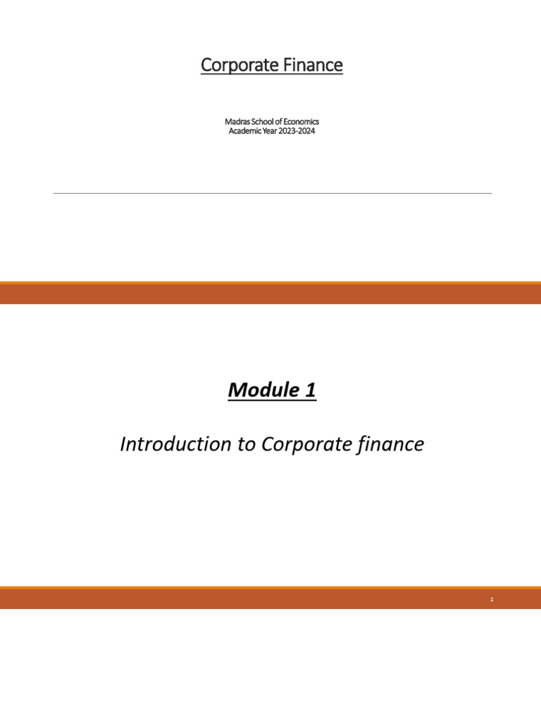 Corporate Finance Overview and Objectives | PDF | Present Value | Expense
