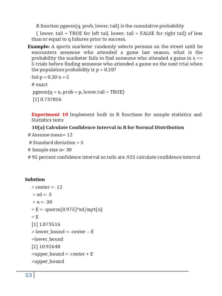 R Functions for Statistics and Modeling | PDF | P Value | Statistical ...