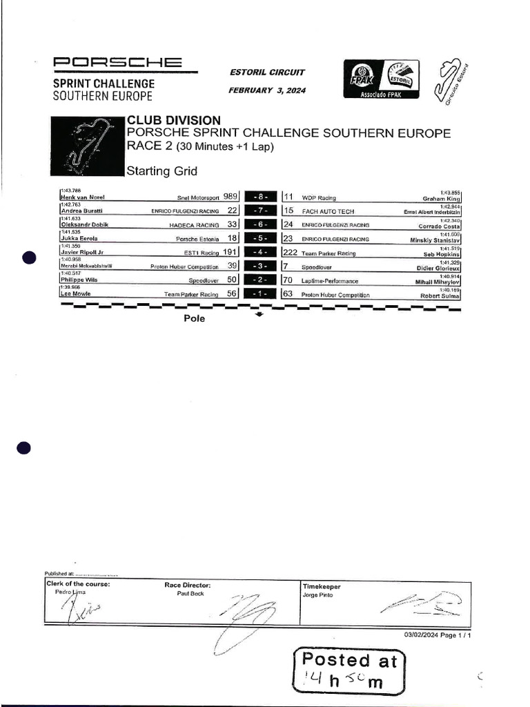 01 - Grid - RACE 2 | PDF