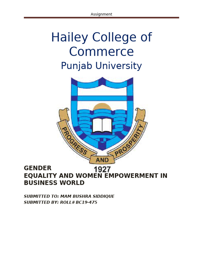 Hcc Gender Equality And Women Empowerment Pdf Empowerment Gender