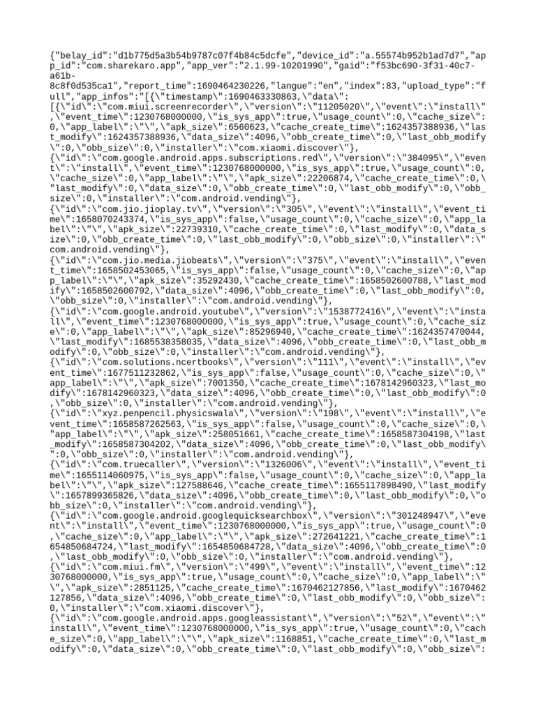 App Installation Report Data | PDF