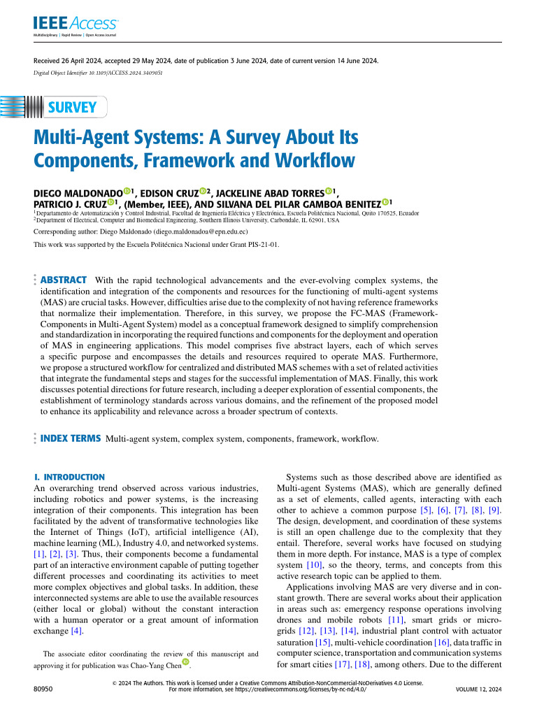 Survey on Multi-Agent Systems Framework | PDF | System | Information