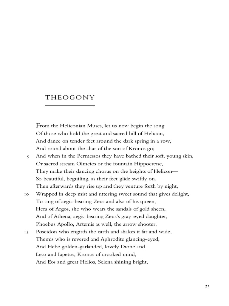Theogony: Birth of the Gods | PDF | Zeus | Muse