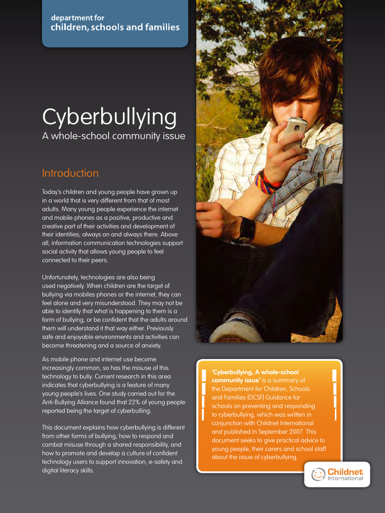 Childnet Cyberbullying Leaflet | PDF | Cyberbullying | Bullying