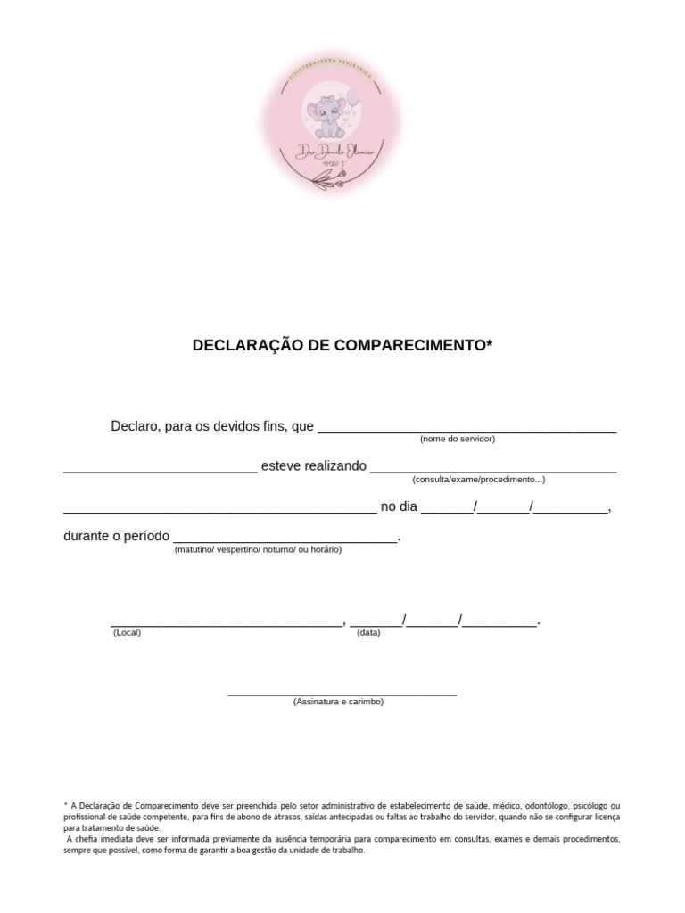 Declaracao de Comparecimento | PDF