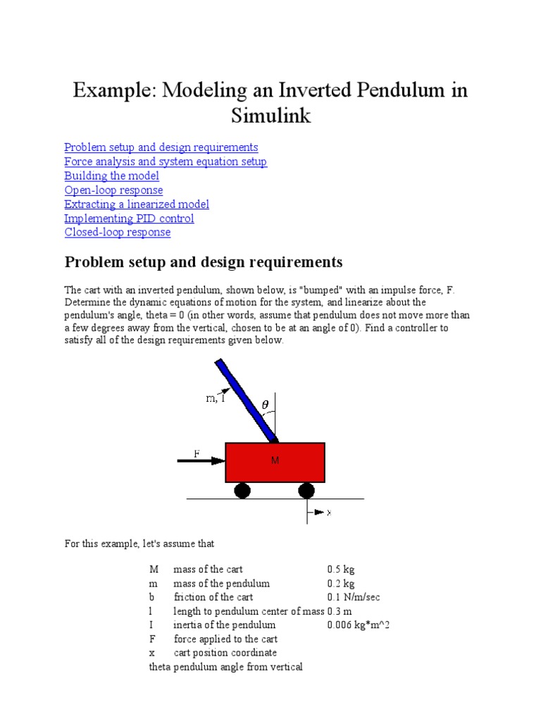 Pendule Inversé | PDF | Control Theory | Electric Motor