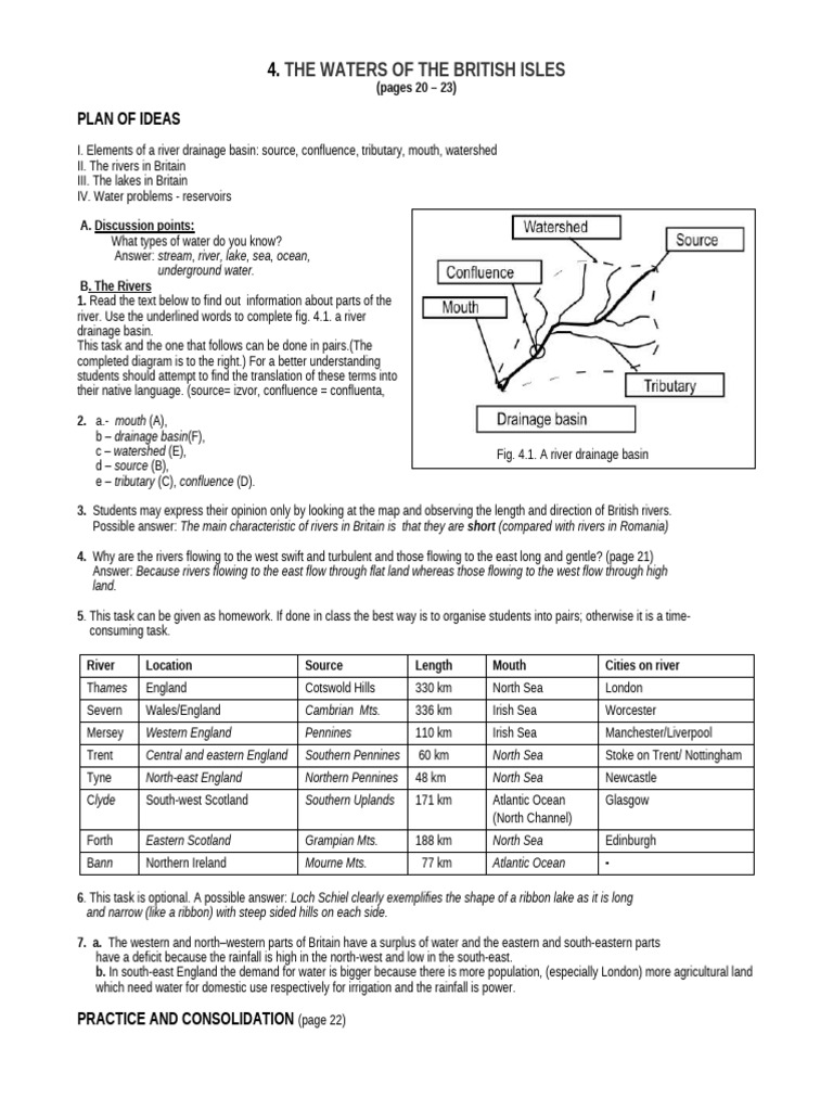 4 UK- Rivers and lakes1 | PDF | River | Drainage Basin
