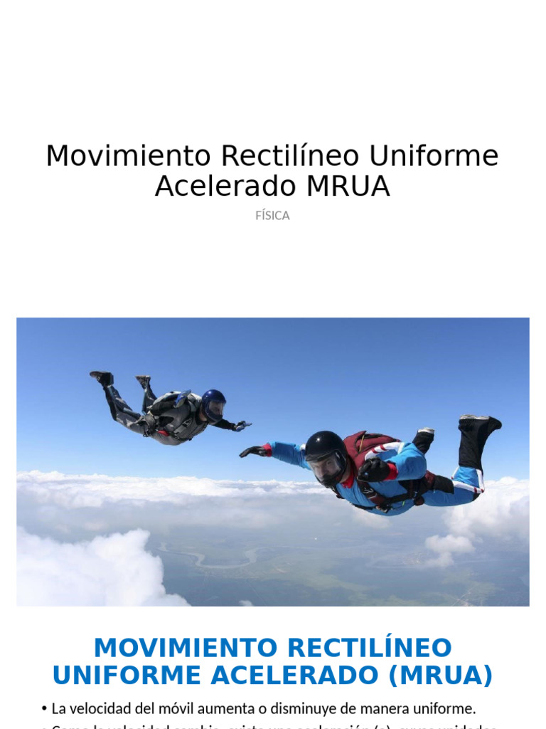 Movimiento Rectilíneo Uniforme Acelerado | PDF | Aceleración ...