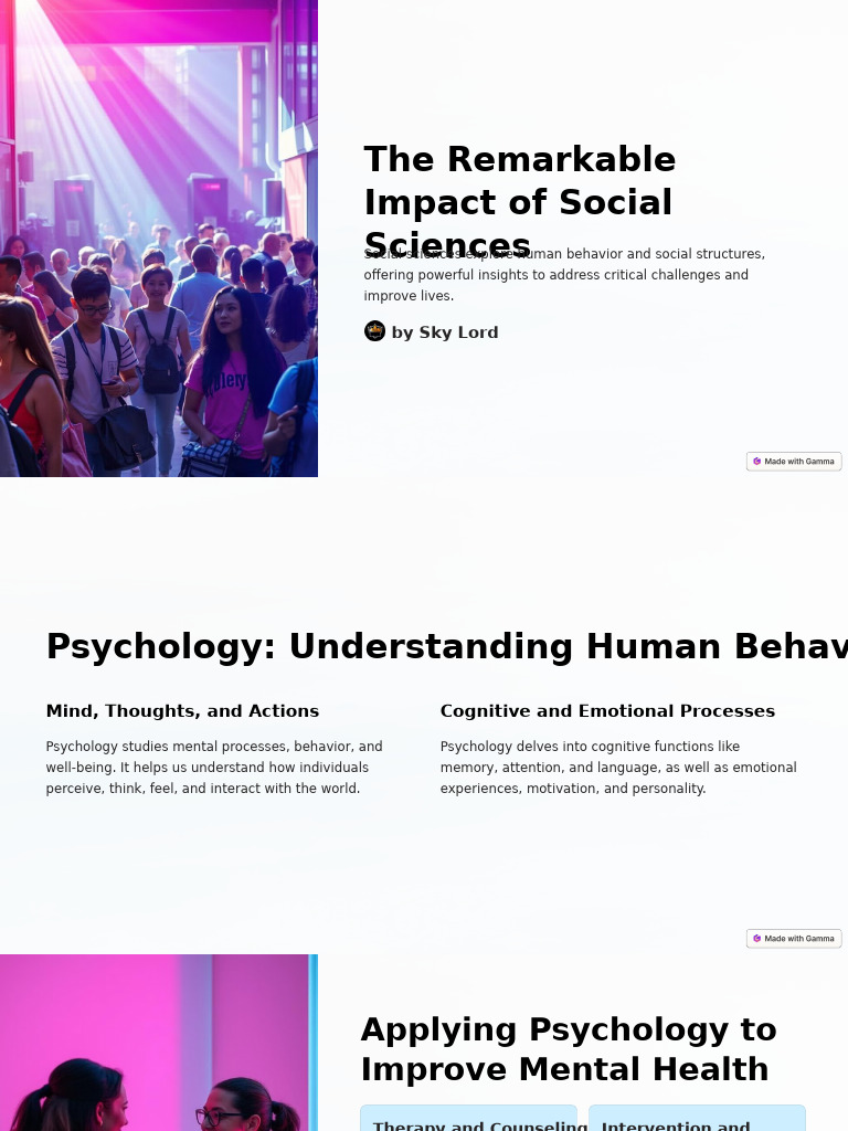 Impact of Social Sciences on Society | PDF | Psychology | Mental Health