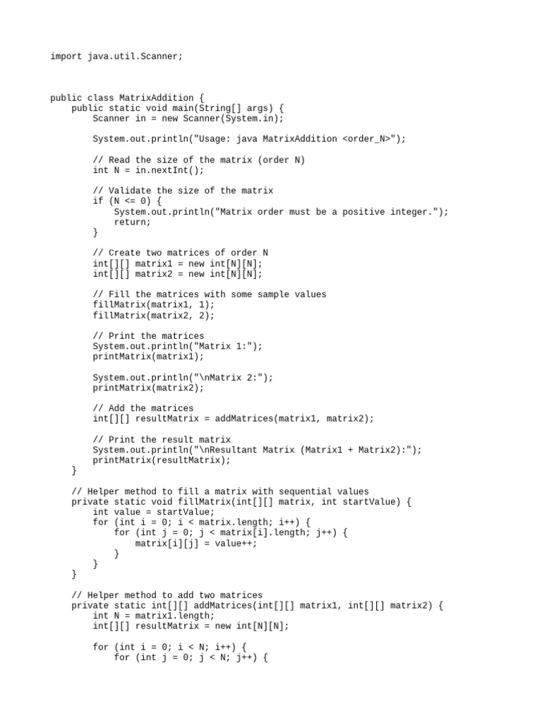 1Matrixaddition | PDF