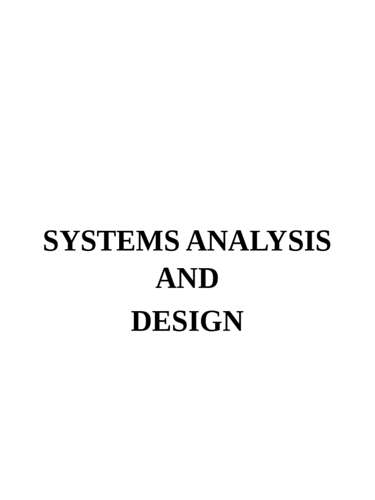 Systems analysis and design pdf system software development process
