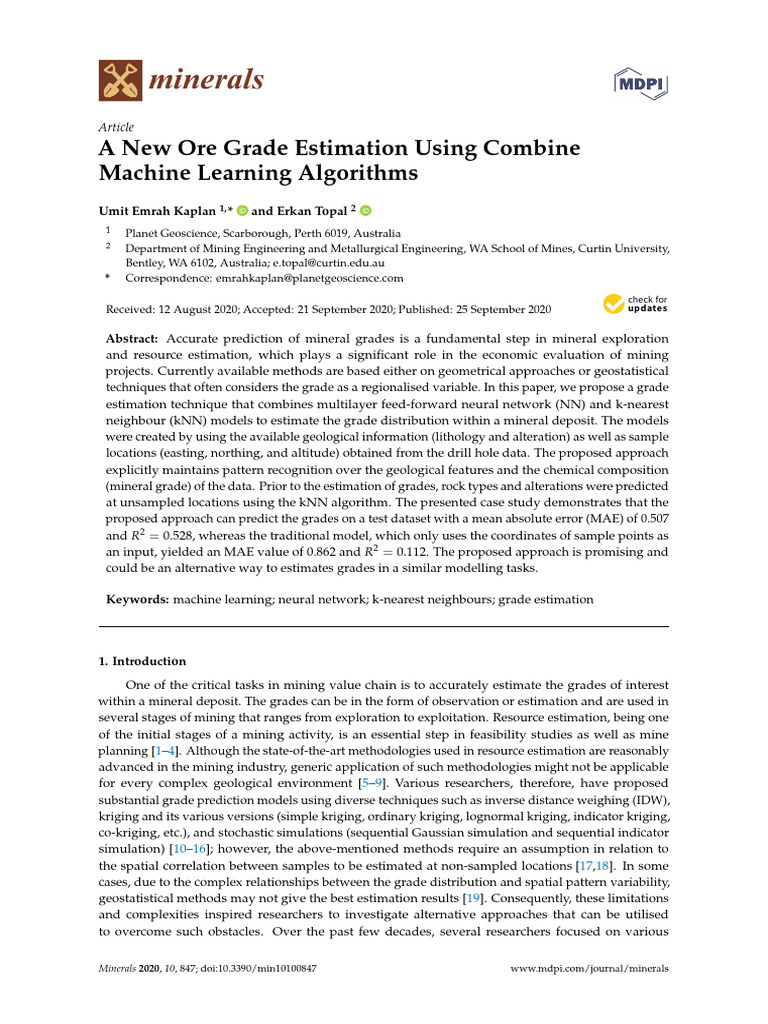 Mining Grade Estimation with ML | PDF | Cross Validation (Statistics ...