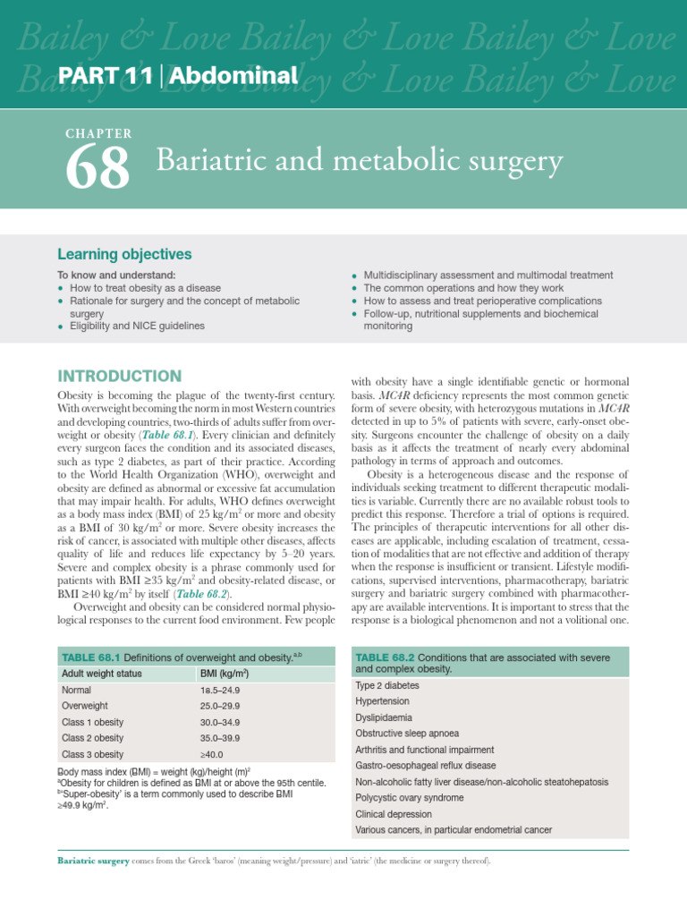 Bariatric Surgery Insights | PDF | Bariatric Surgery | Obesity