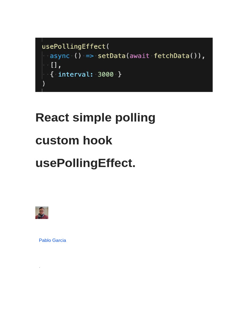 Simple React Polling Hook Guide | PDF | Computing | Computer Science