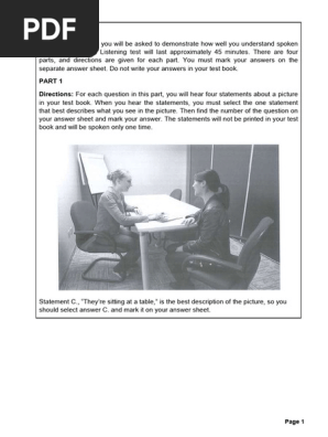ETS TOEIC Listening Test Overview | PDF | Books