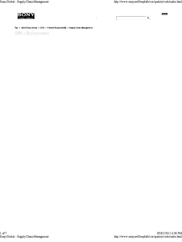 Sony Global - Supply Chain Management | PDF | Supply Chain | Corporate ...